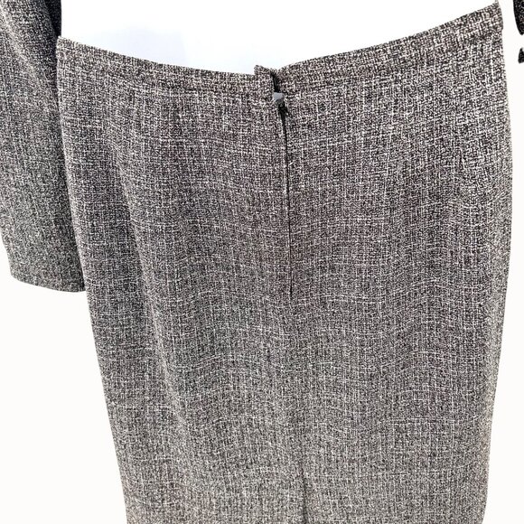 KS Collection Women's 2-Piece Black & Gray Tweed Skirt Suit Set Size 12 - Picture 4 of 5